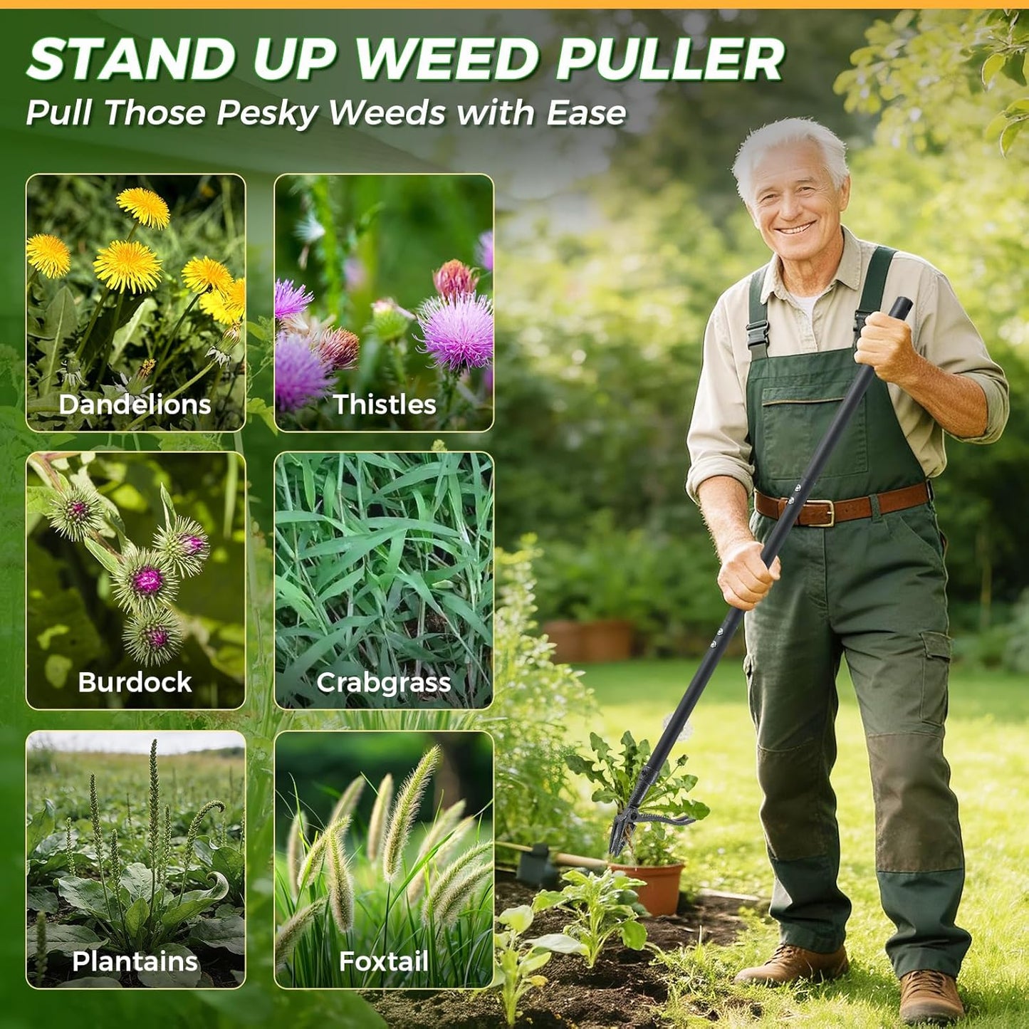 Wessae™ RootLift — Stand-Up Weed Puller