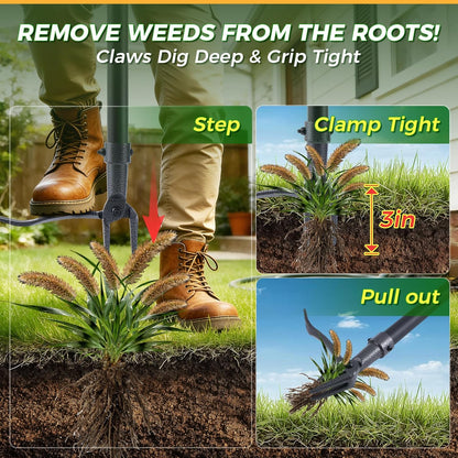 Wessae™ RootLift — Stand-Up Weed Puller